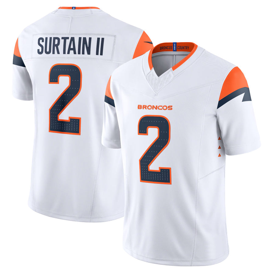 Elroe D.Broncos #2 Patrick Surtain II Player White Vapor F.U.S.E. Limited Stitched Jerseys