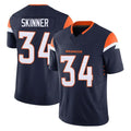 Elroe D.Broncos #34 JL Skinner Player Navy Limited Vapor F.U.S.E. Home Game Stitched Jerseys