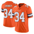 Elroe D.Broncos #34 JL Skinner Player Orange Vapor Untouchable Limited Home Game Stitched Jerseys