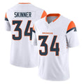 Elroe D.Broncos #34 JL Skinner Player White Limited Vapor F.U.S.E. Home Game Stitched Jerseys