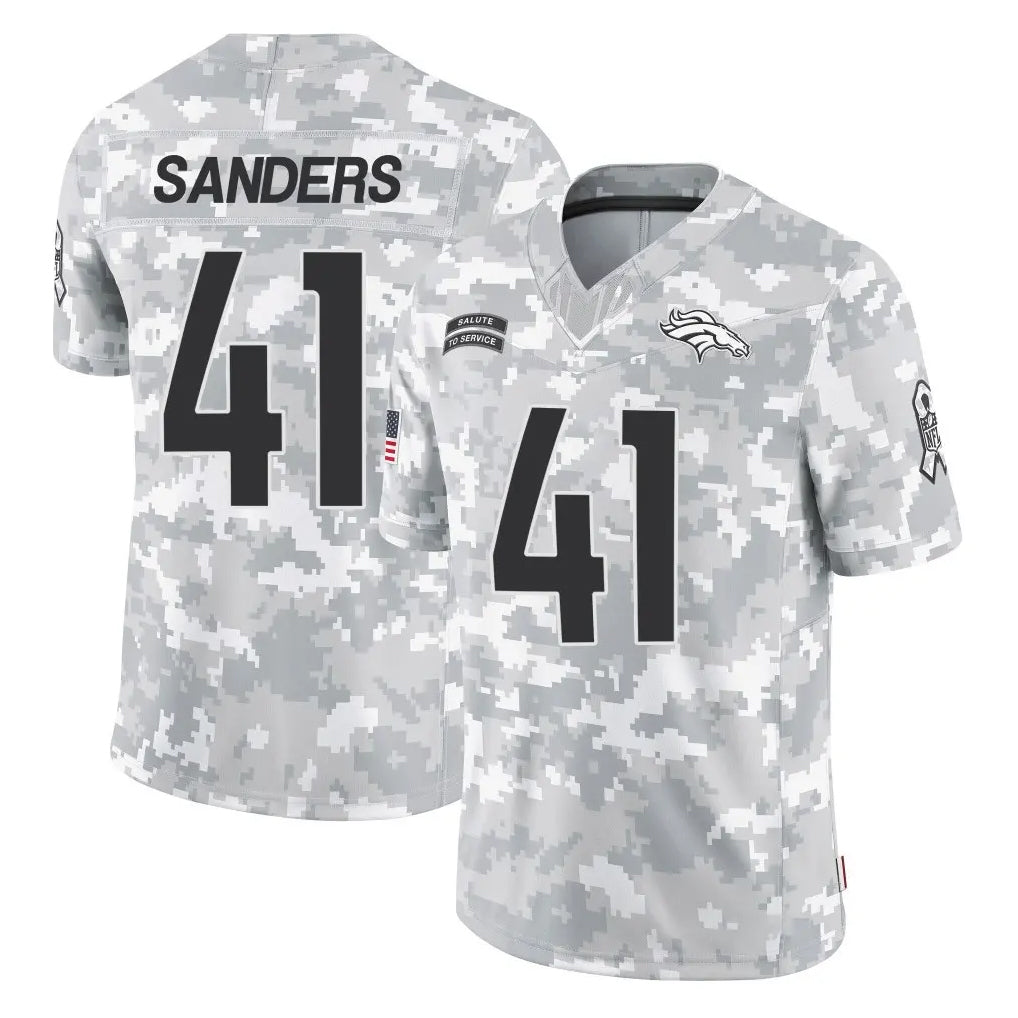 Elroe D.Broncos #41 Drew Sanders Player Arctic Camo Salute To Service Limited Stitched Jerseys