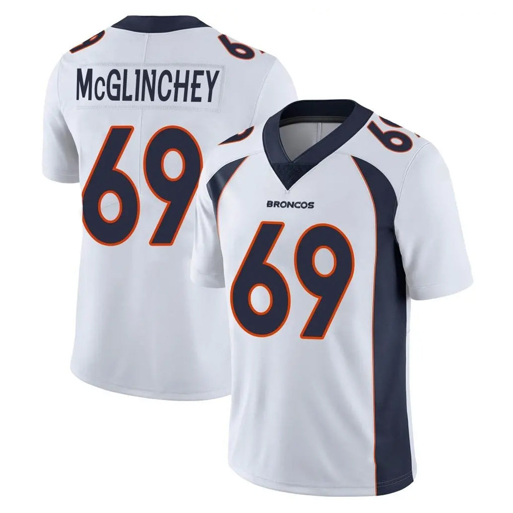 Elroe D.Broncos #69 Mike McGlinchey Player White Vapor Untouchable Limited Home Game Stitched Jerseys