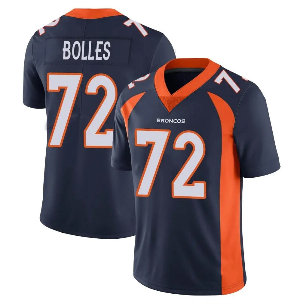 Elroe D.Broncos #72 Garett Bolles Player Navy Vapor Untouchable Limited Game Stitched Jerseys