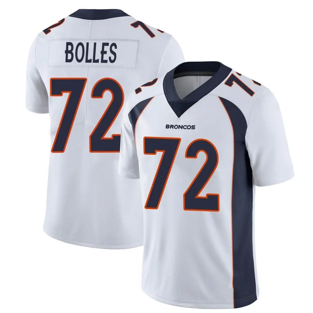 Elroe D.Broncos #72 Garett Bolles Player White Vapor Untouchable Limited Home Game Stitched Jerseys
