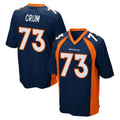 Elroe D.Broncos #73 Frank Crum Player Navy Game Stitched Jerseys