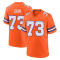 Elroe D.Broncos #73 Frank Crum Player Orange Alternate Collection Throwback Game Stitched Jerseys