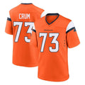 Elroe D.Broncos #73 Frank Crum Player Orange Home Game Stitched Jerseys