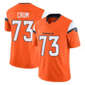 Elroe D.Broncos #73 Frank Crum Player Orange Vapor F.U.S.E. Limited Home Game Stitched Jerseys