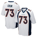 Elroe D.Broncos #73 Frank Crum Player White Game Stitched Jerseys