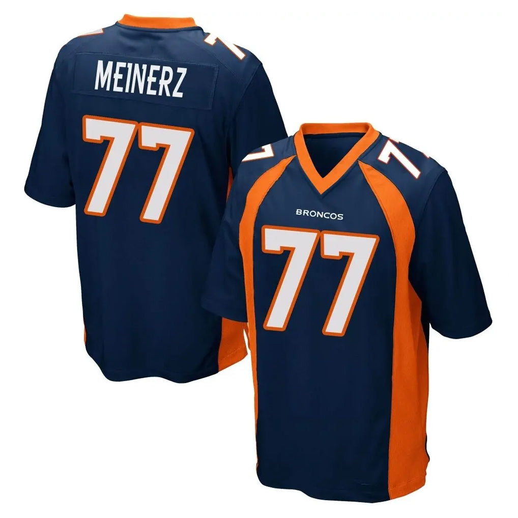Elroe D.Broncos #77 Quinn Meinerz Player Navy Game Stitched Jerseys