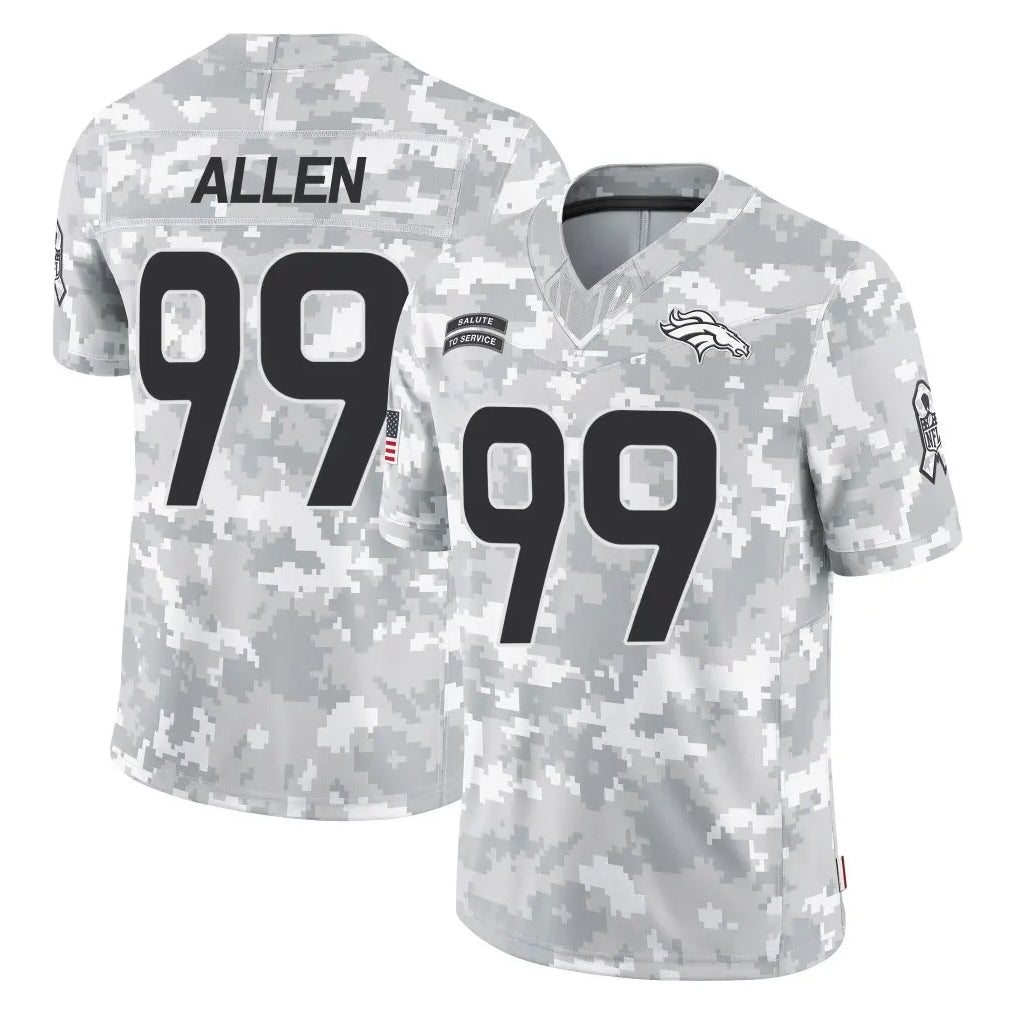 Elroe D.Broncos #99 Zach Allen Player Arctic Camo Salute To Service Limited Stitched Jerseys