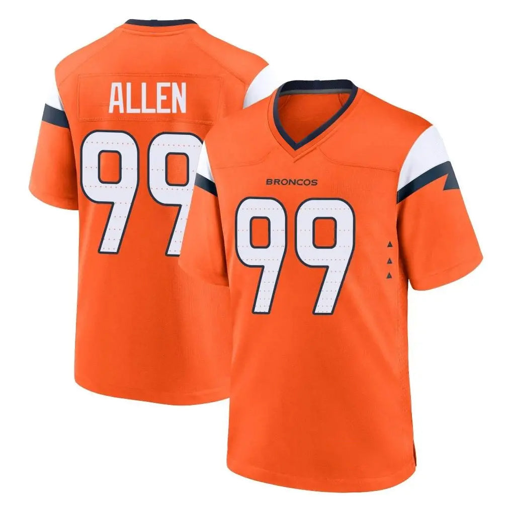 Elroe D.Broncos #99 Zach Allen Player Orange Home Game Stitched Jerseys