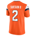 Elroe D.Broncos #2 Patrick Surtain II Orange Team Vapor F.U.S.E. Stitched Limited Jerseys