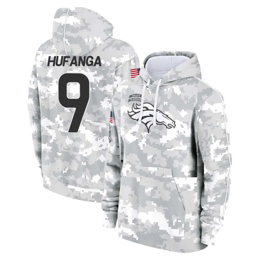 Elroe D.Broncos #9 Talanoa Hufanga Player Arctic Camo Salute to Service Hoodies Limited Game Stitched Jerseys