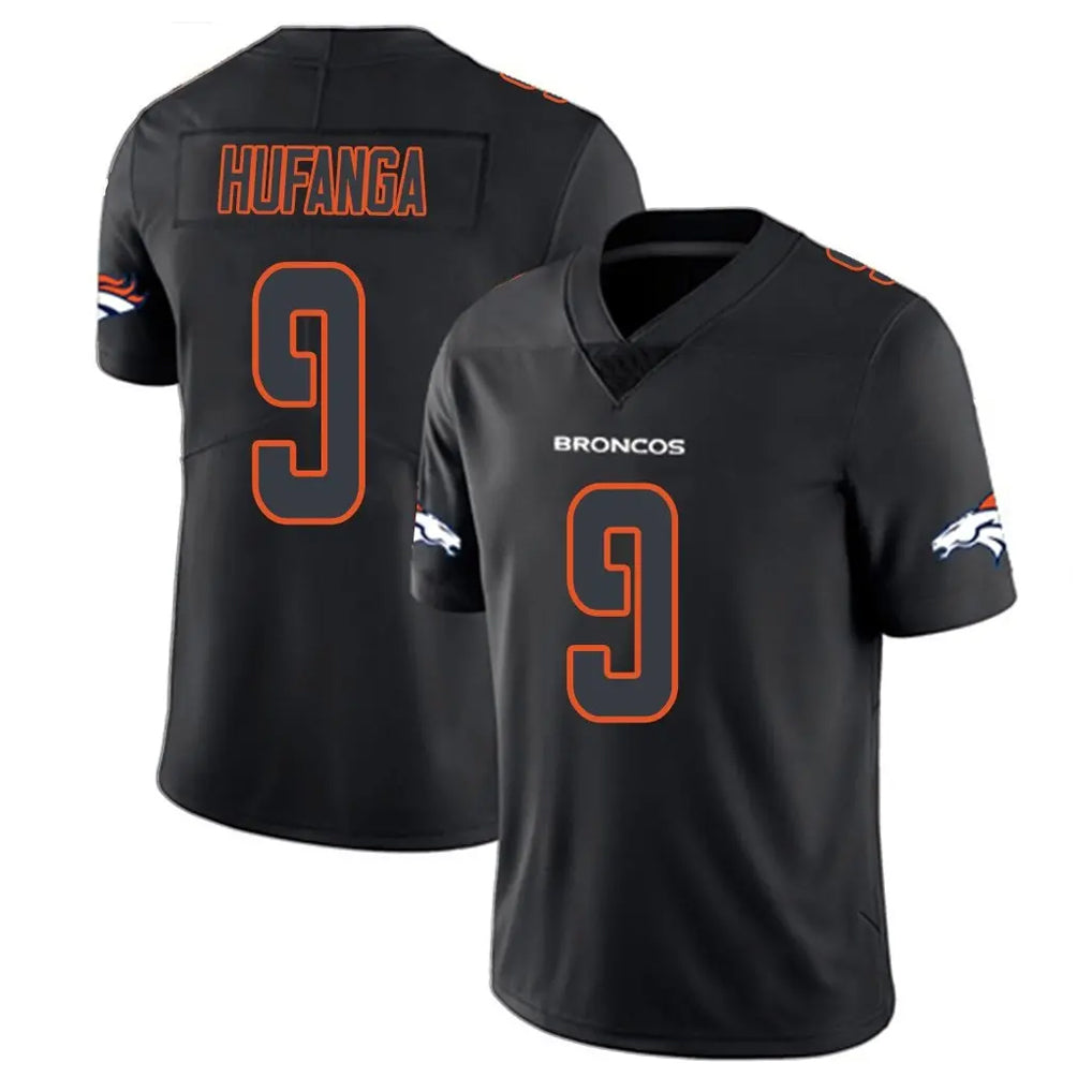 Elroe D.Broncos #9 Talanoa Hufanga Player Black Impact Limited Game Stitched Jerseys