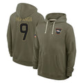Elroe D.Broncos #9 Talanoa Hufanga Player Olive Salute to Service Pullover Hoodies Limited Stitched Jerseys