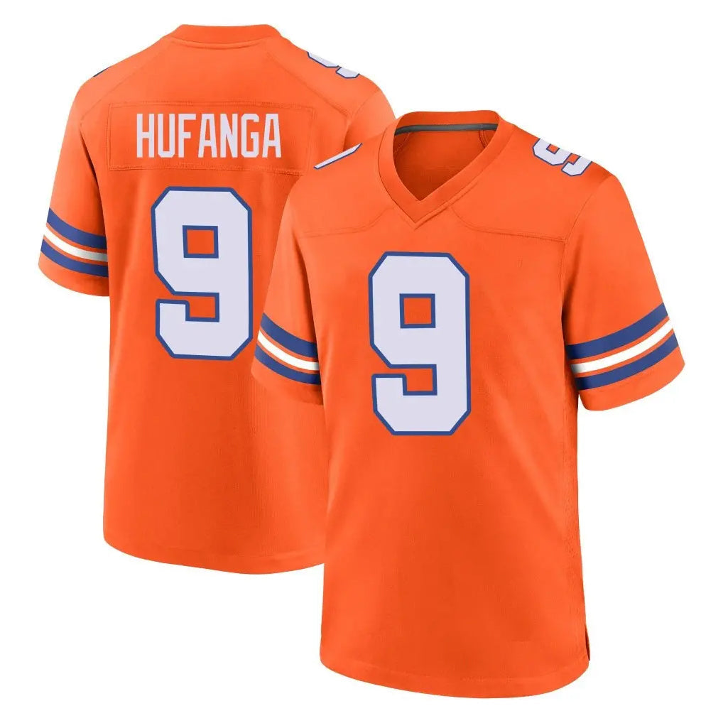 Elroe D.Broncos #9 Talanoa Hufanga Player Orange Alternate Collection Throwback Game Stitched Jerseys