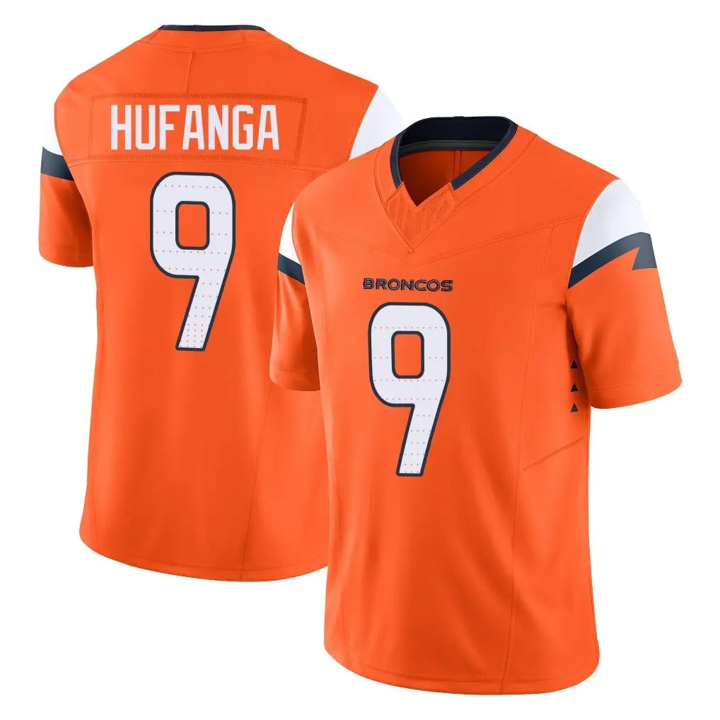 Elroe D.Broncos #9 Talanoa Hufanga Player Orange Vapor F.U.S.E. Limited Home Game Stitched Jerseys