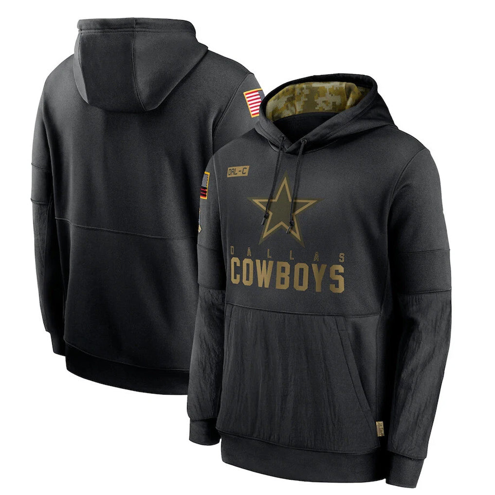 Elroe D.Cowboys Black Salute to Service Pullover Hoodies Limited Blank Player Stitched Jerseys