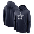 Elroe D.Cowboys Navy Pullover Hoodies Limited Blank Player Stitched Jerseys
