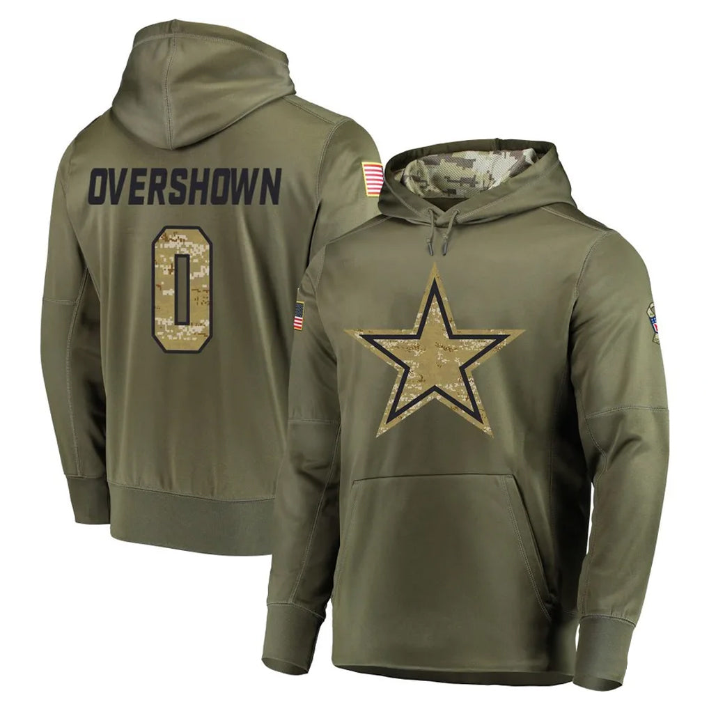 Elroe D.Cowboys #0 DeMarvion Overshown Player Olive Salute to Service Pullover Hoodies Home Game Stitched Jerseys