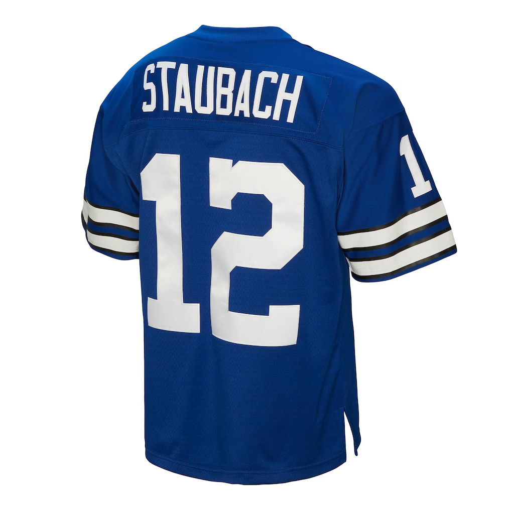 Elroe D.Cowboys #12 Roger Staubach Mitchell & Ness Navy Big & Tall 1971 Legacy Retired Player Stitched Puhic Jersey