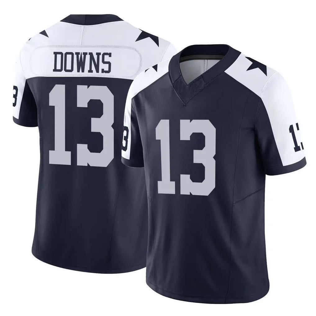 Elroe D.Cowboys #13 Caleb Downs Player Navy-White Limited Alternate Vapor F.U.S.E. Home Game Stitched Jerseys
