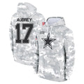 Elroe D.Cowboys #17 Brandon Aubrey Player Arctic Camo Salute to Service Hoodies Limited Game Stitched Jerseys