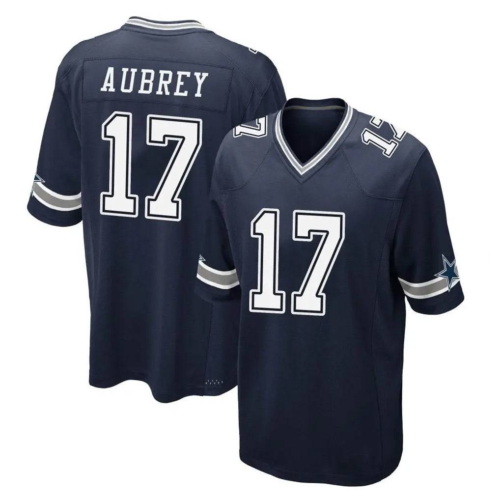 Elroe D.Cowboys #17 Brandon Aubrey Player Navy Home Game Stitched Jerseys