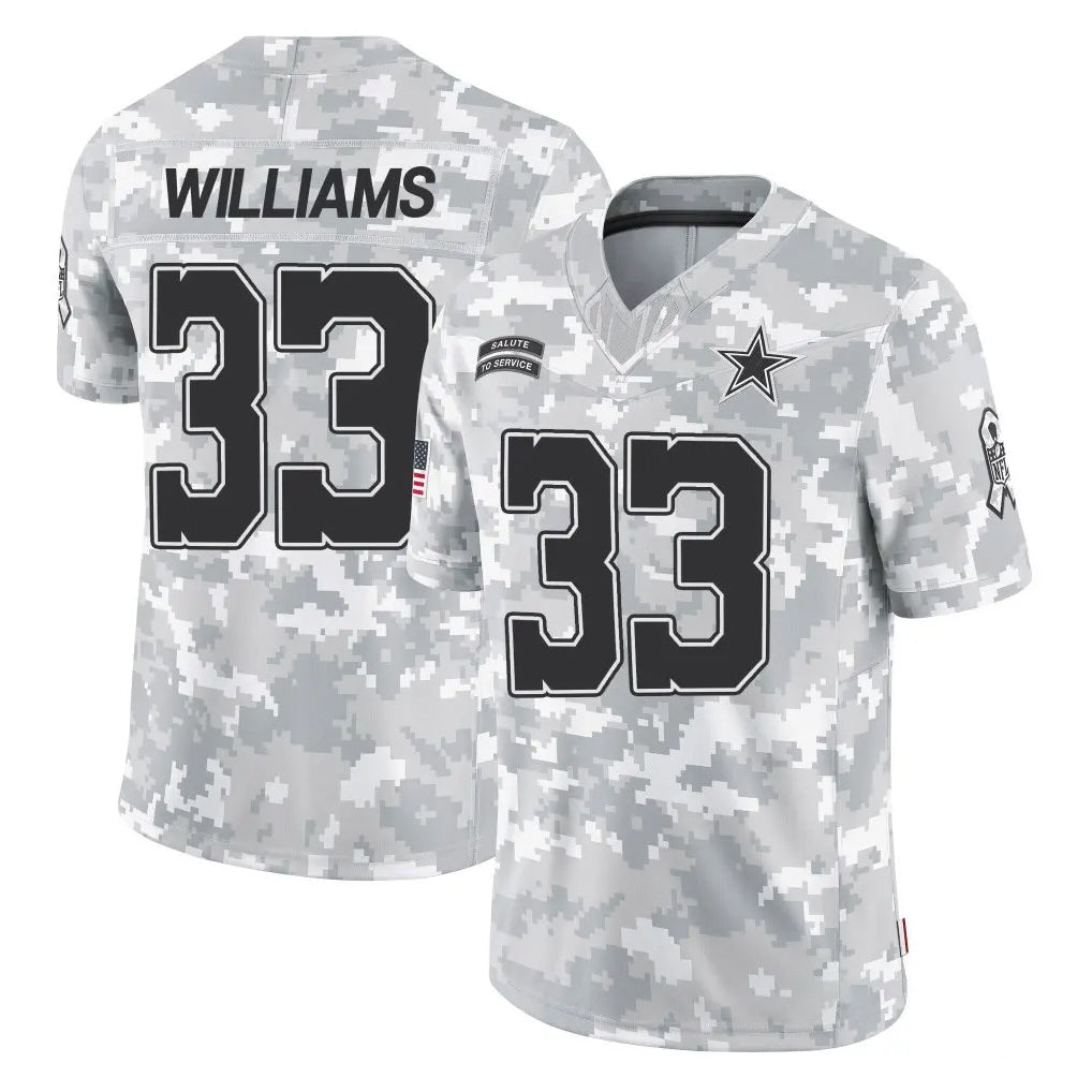 Elroe D.Cowboys #33 Javonte Williams Player Arctic Camo Salute to Service Limited Home Game Stitched Jerseys