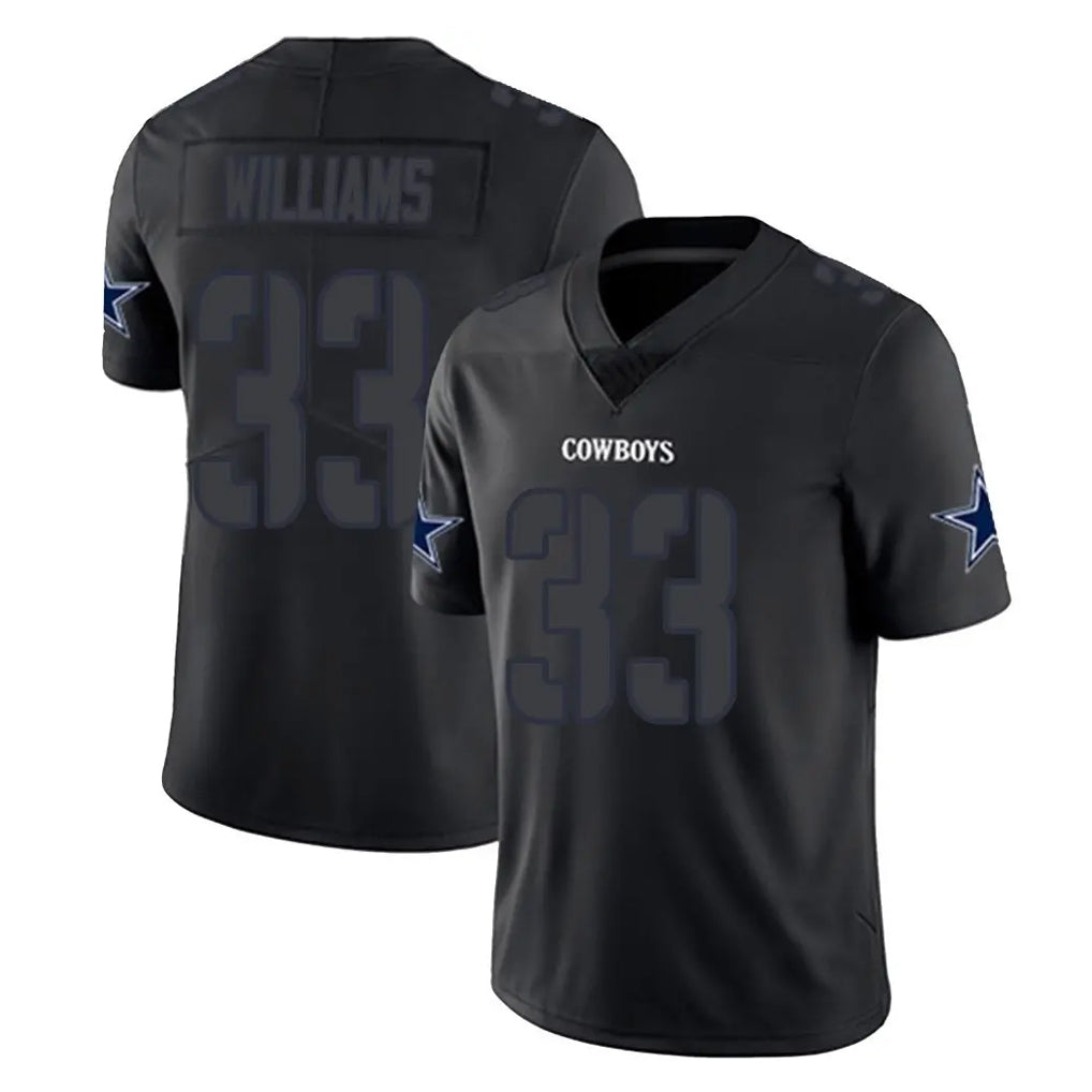 Elroe D.Cowboys #33 Javonte Williams Player Black Impact Limited Home Game Stitched Jerseys