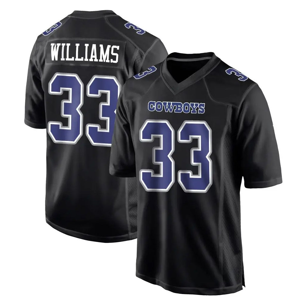 Elroe D.Cowboys #33 Javonte Williams Player Carbon Black Fashion Home Game Stitched Jerseys