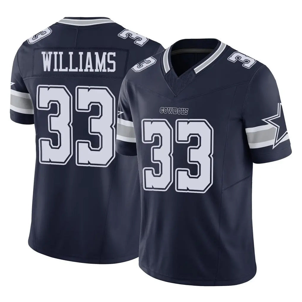 Elroe D.Cowboys #33 Javonte Williams Player Navy Limited Vapor F.U.S.E. Home Game Stitched Jerseys
