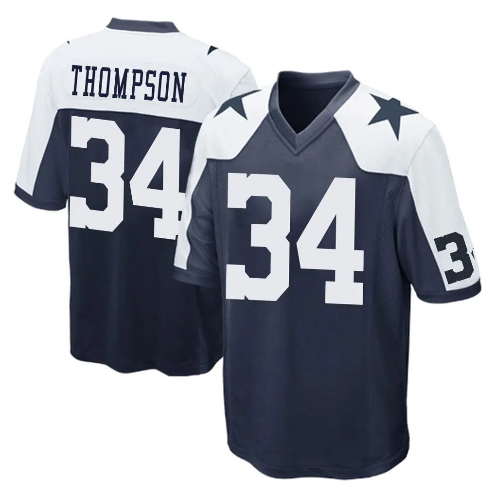 Elroe D.Cowboys #34 Jalen Thompson Player Navy-White Alternate Home Game Stitched Jerseys