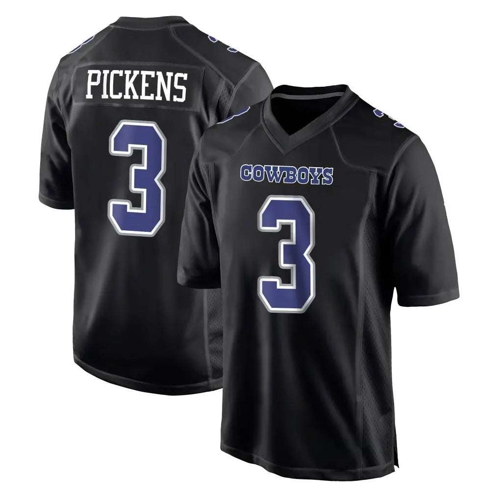Elroe D.Cowboys #3 George Pickens Player Carbon Black Fashion Home Game Stitched Jerseys