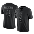 Elroe D.Cowboys #4 Dak Prescott Player Black Limited Reflective Home Game Stitched Jerseys