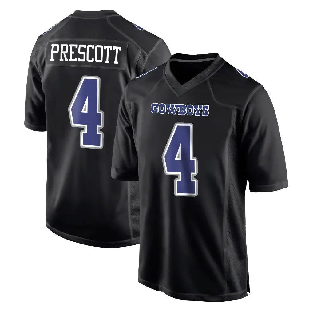 Elroe D.Cowboys #4 Dak Prescott Player Carbon Black Fashion Home Game Stitched Jerseys