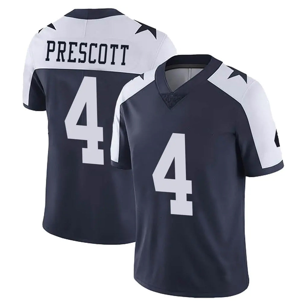 Elroe D.Cowboys #4 Dak Prescott Player Navy-White Limited Alternate Vapor Untouchable Home Game Stitched Jerseys