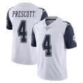 Elroe D.Cowboys #4 Dak Prescott Player White-Navy Limited Color Rush Vapor Untouchable Home Game Stitched Jerseys