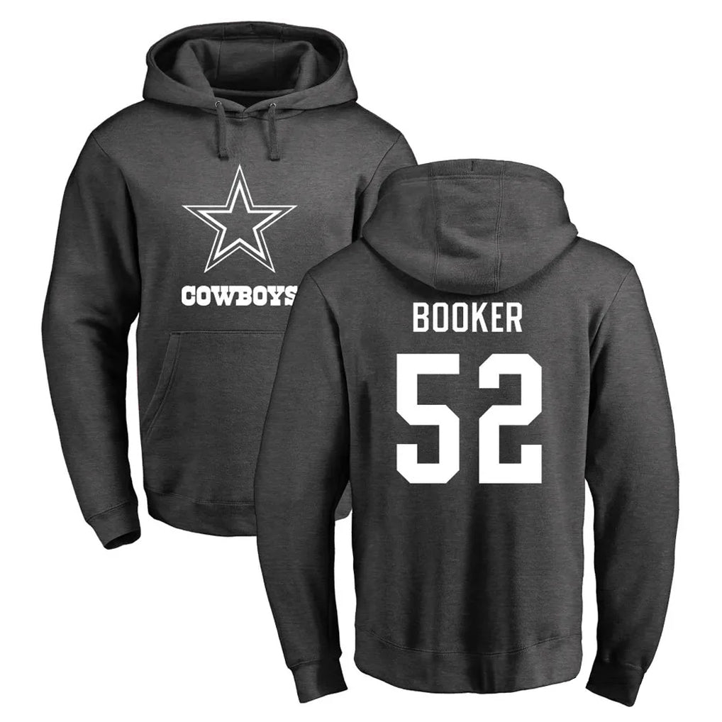 Elroe D.Cowboys #52 Tyler Booker Player Ash One Color Pullover Hoodie Limited Stitched Jerseys