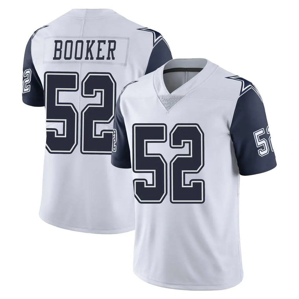 Elroe D.Cowboys #52 Tyler Booker Player White-Navy Limited Color Rush Vapor Untouchable Home Game Stitched Jerseys