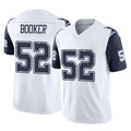 Elroe D.Cowboys #52 Tyler Booker Player White-Navy Limited Vapor F.U.S.E. Home Game Stitched Jerseys