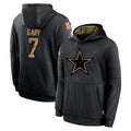 Elroe D.Cowboys #7 Rashan Gary Player Black Salute to Service Pullover Hoodies Limited Stitched Jerseys