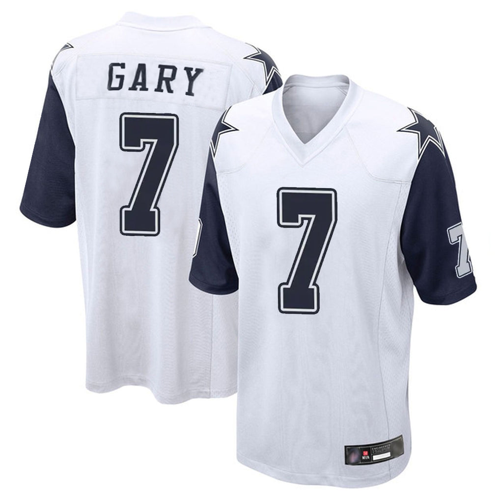 Elroe D.Cowboys #7 Rashan Gary Player White-Navy Home Game Stitched Jerseys