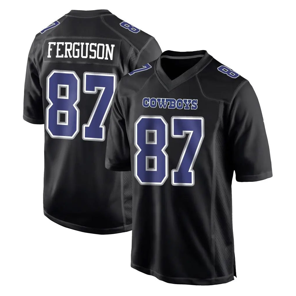 Elroe D.Cowboys #87 Jake Ferguson Player Carbon Black Fashion Home Game Stitched Jerseys
