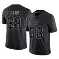 Elroe D.Cowboys #88 CeeDee Lamb Player Black Limited Reflective Home Game Stitched Jerseys