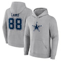 Elroe D.Cowboys #88 CeeDee Lamb Player Gray Icon Pullover Hoodie Game Stitched Jerseys
