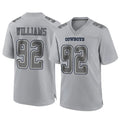 Elroe D.Cowboys #92 Quinnen Williams Player Gray Atmosphere Fashion Home Game Stitched Jerseys