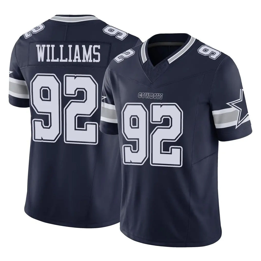 Elroe D.Cowboys #92 Quinnen Williams Player Navy Limited Vapor F.U.S.E. Home Game Stitched Jerseys