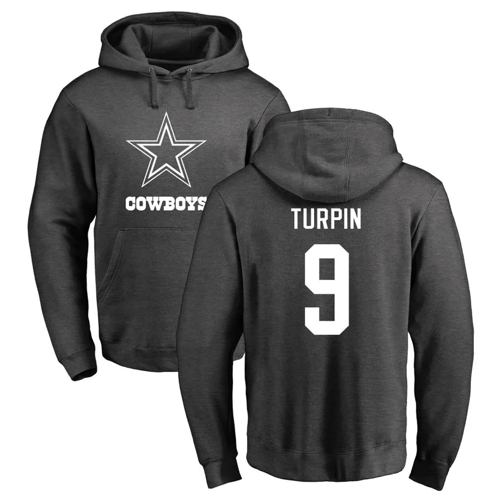 Elroe D.Cowboys #9 KaVontae Turpin Player Ash One Color Pullover Hoodie Limited Stitched Jerseys